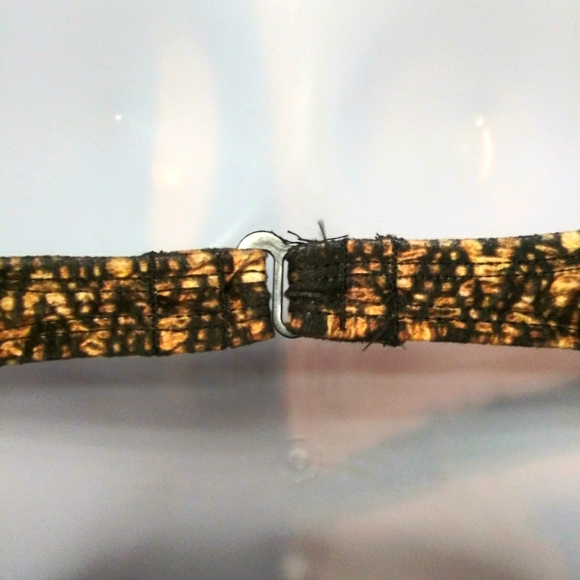 Vintage 1990's/Y2K Tribal Print Baja Blue Tan/Black High-Cut One Piece Swimsuit - Picture 5 of 12